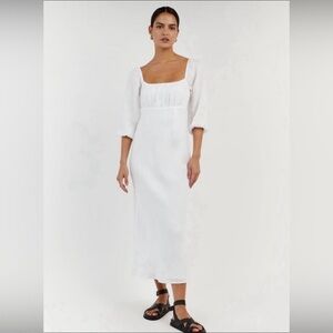 DISSH - NWT - Lilah white linen dress .Very cute dress, big for me .